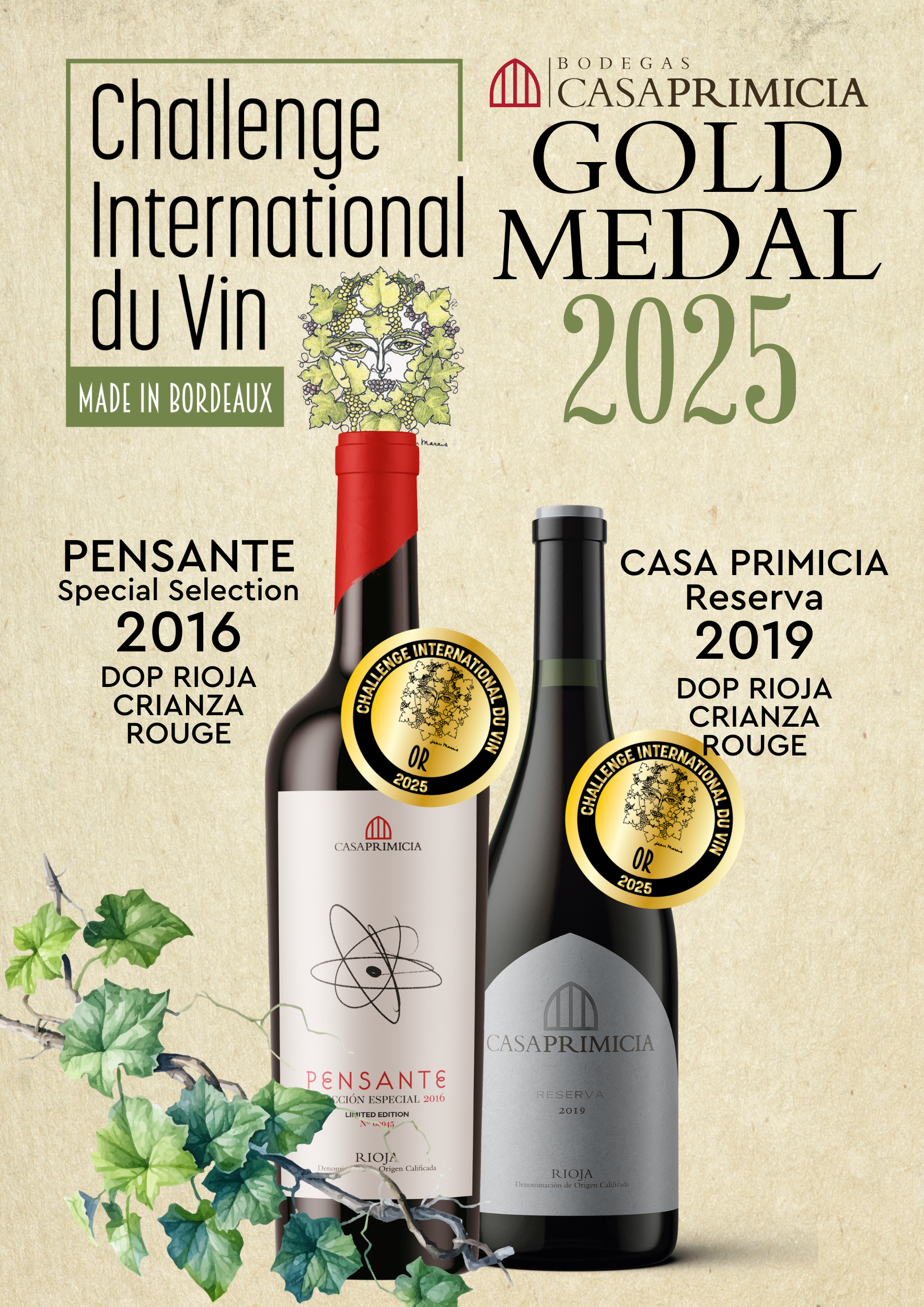 Challenge International du vin 2025 Casa Primicia.