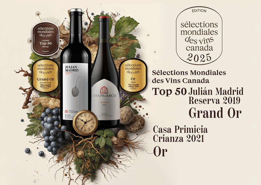 Julián Madrid Reserva 2019 y Casa Primicia Crianza 2021 premiados en Sélections Mondiales des Vins Canada 2025