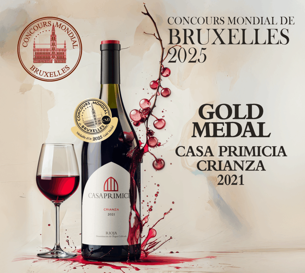 Casa Primicia Crianza 2021, Medalla de Oro en el Concours Mondial de Bruxelles 2025